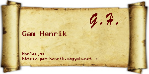Gam Henrik névjegykártya